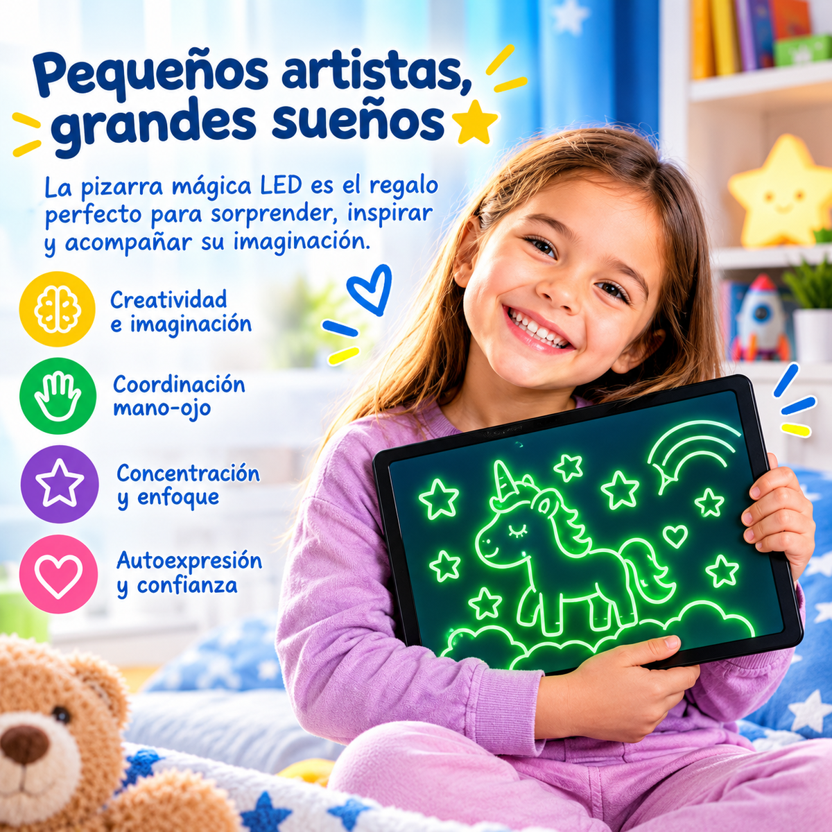 Pizarra Mágica LED PlanetKids™